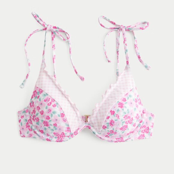 BNWT Hollister Ruffle Edge Underwire Bikini Top & High-Leg Cheeky Bikini Bottom - Picture 2 of 5